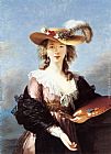 Elisabeth Louise Vigee-Le Brun Self Portrait in a Straw Hat painting